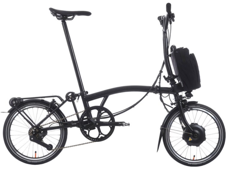 Brompton P Line Electrique M12 Midnight Black Metallic porte-bagage